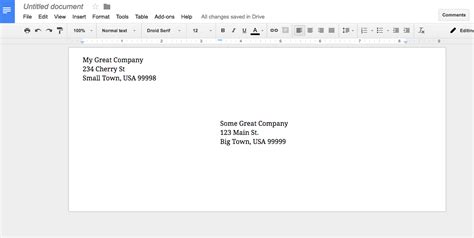 How To Make A Google Docs Envelope Template - Riset