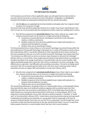 PSY 328 Activity 3 1 7 16 23 PSY 328 Module Three Journal Template