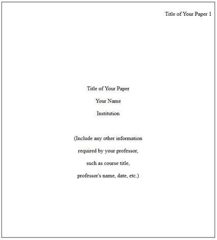 APA Format Title Page