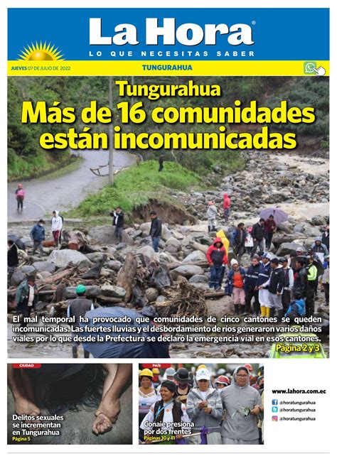 Tungurahua 07 De Julio 2022 By LA HORA Ecuador Issuu