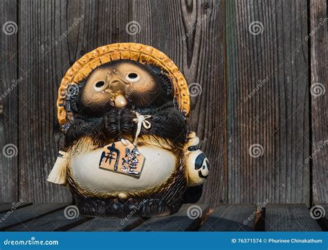 Japanese Raccoon Dog Statue in Shirakawa-go Editorial Stock Image ...