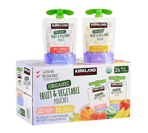 Amazon Kirkland Signature Organic Fruit And Veggie Pouches