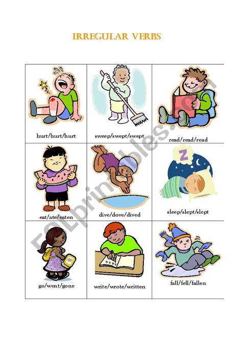 Irregular Verbs Flashcards