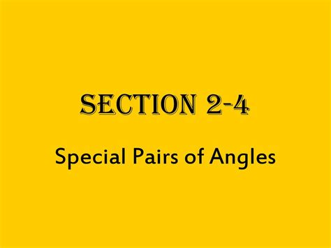 Special Pairs Of Angles Ppt Download