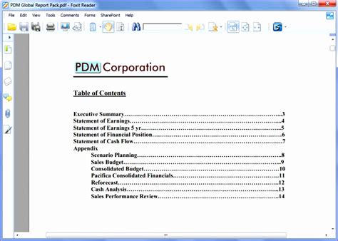 Excel Table Of Contents Template