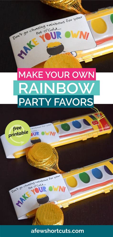 Make Your Own Rainbow Printable Rainbow Party Favors A Few Shortcuts