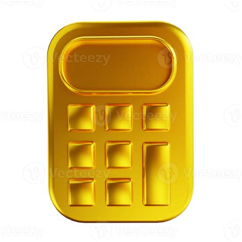 3d Illustration Golden Calculator 10851853 Png