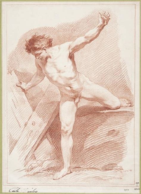 Paintings Reproductions Naked Man With Arms And Legs Outstretched By