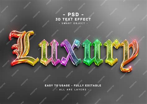 Luxury 3d Colors Glitter Text Style Effect Premium Ai Generated Psd