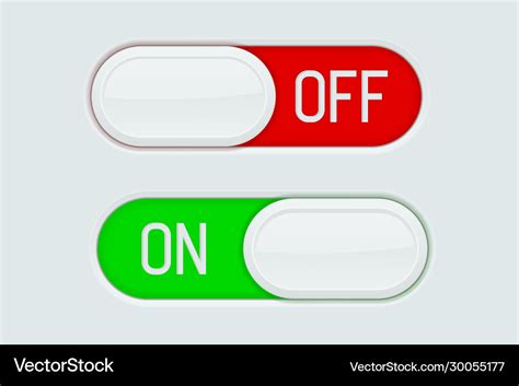 Toggle Switch Buttons On And Off 3d Icons Vector Image