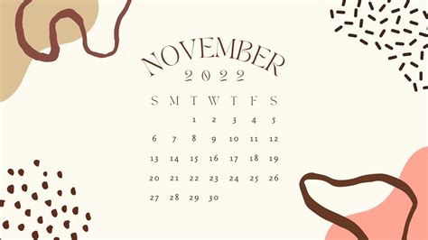 November Calendar Wallpaper 2022 - Printable Word Searches