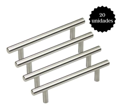 20 Unid Puxador Para Móvel Haste Inox Escovado Redondo 128mm Frete grátis