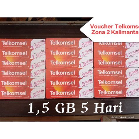 Jual Voucher Telkomsel 1 5 Gb 5 Hari Zona 2 Kalimantan Masa Tunggu 4