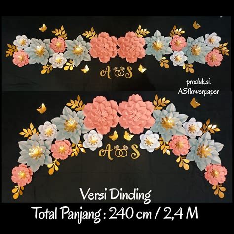 Jual Ready Paper Flower Lamaran Tunangan Wedding Bunga Dekorasi Set