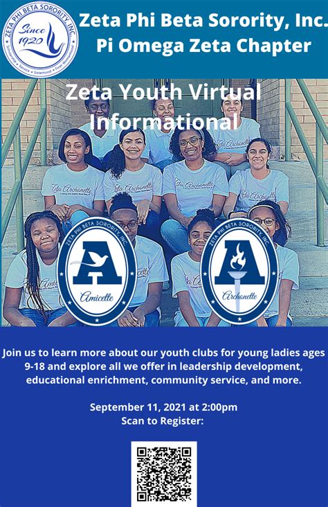 Youth Informational Rsvp Zeta Phi Beta Sorority Incorporated Pi