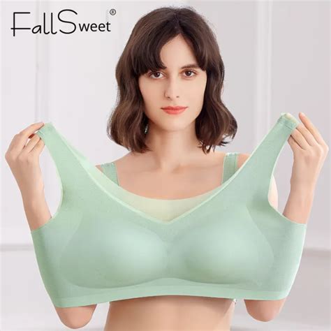 FallSweet Plus Size 5XL Bra For Women Seamless With Padded Bras Soild