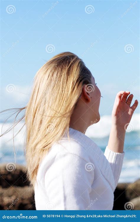 Windy Day Stock Photo Image Of Beautiful Gorgeous Attractive 5078194