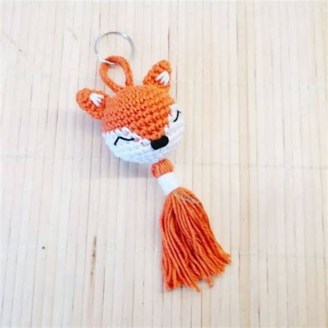 Free Crochet Sleeping Fox Keychain Pattern Clairea Belle Makes