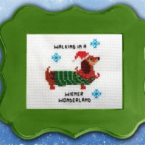 Dachshund Wiener Wonderland Cross Stitch Pattern Pdf Etsy