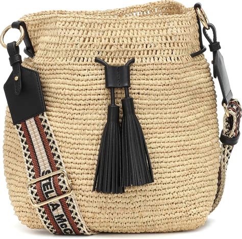 Stella Mccartney Raffia Drawstring Bucket Bag Luxed