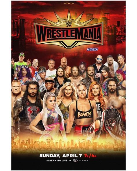 WWE WRESTLEMANIA 35 2019 POSTER Balor Club Wrestlemania 35 Peyton