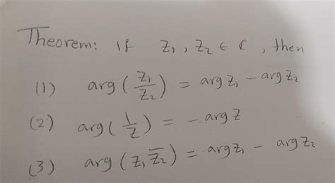 Solved Theorem Ia Z Zz Te Then Arg Zz Arg Z Zz Ee