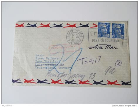 Lettres Documents Frankreich 1953 Paris Bonn Luftpost Air Mail