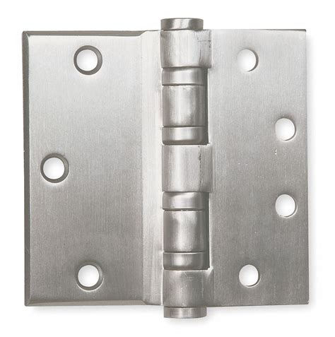 Grainger Approved 4 12 X 4 12 Butt Hinge With Satin Chrome Finish Half Surface Mounting