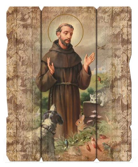 Saint Francis Of Assisi Distressed Wood Wall Plaque