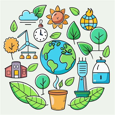 Environmental And Conservation Icons Set Vector Premium Ai Generated Vector