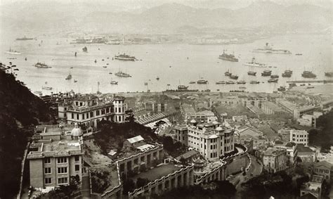 Hong Kong Historical Postcard Aerial View Of Wanchai