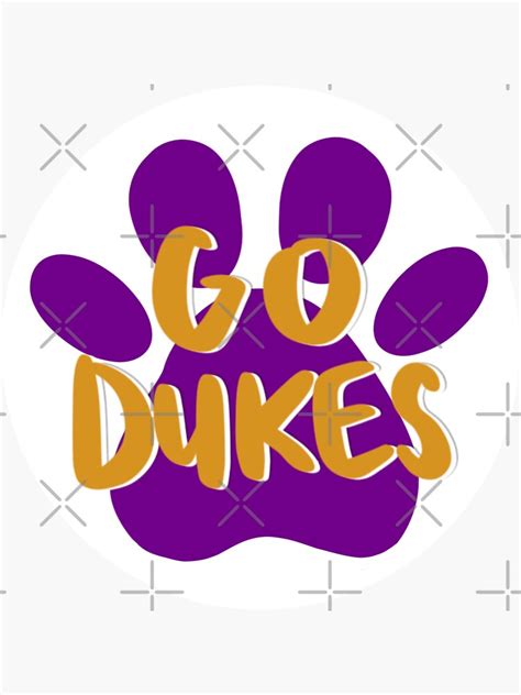 Go Dukes Purple Paw Print Sticker For Sale By Mwpolkadot7 Redbubble