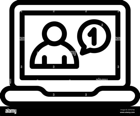 Laptop Online Request Icon Outline Laptop Online Request Vector Icon