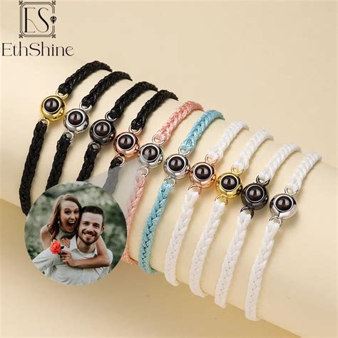 Ethshine Pulsera De Proyecci N De Foto Circular Personalizada Regalo