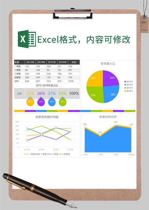 年度季度对比图Excel模板_年度季度对比图Excel模板下载_Excel模板-脚步网