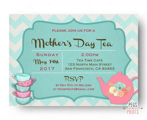 Mothers Day Tea Invitation Mothers Day Tea Party Invites