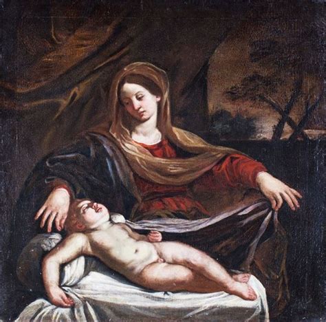 Scuola Emiliana Del XVII Secolo Madonna Del Velo Olio Su Tela