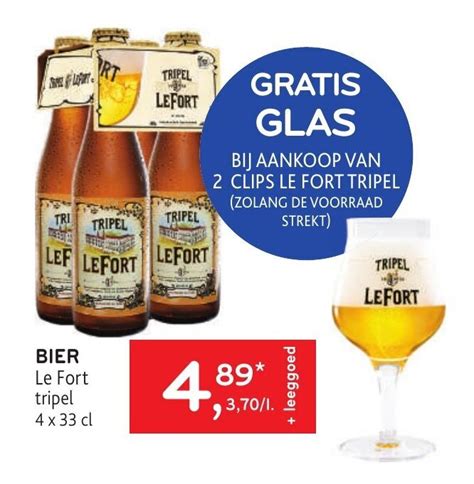 Le Fort Bier Tripel 4 X 33cl Gratis Glas Bij Aankoop Van 2 Clips Le