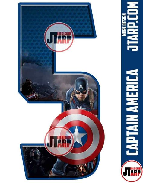 Number 5 Avengers Free Printables [Captain America] Avengers Theme ...