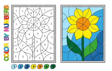Colorir por números. Jogo de puzzle para a educação infantil. Números e ...