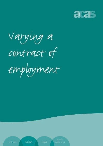 Varying A Contract Of Employment Acas