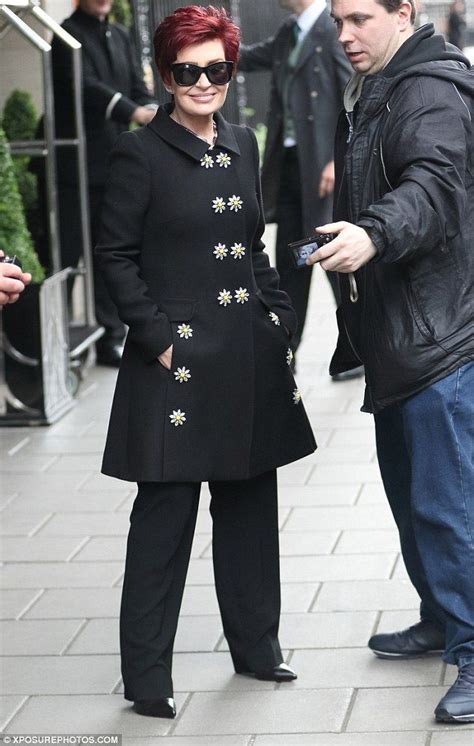 Its Back To Business For Sharon Osbourne In Black Military Coat