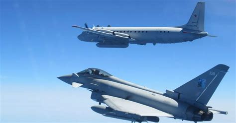 Raf Typhoon Fighter Jets Intercept Russian Bombers Flying Off Uk Coast