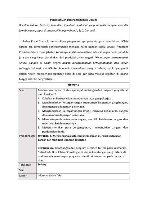 SOLUTION Fkmb Unesa X Cerebrum Soshum Pengetahuan Dan Pemahaman Umum