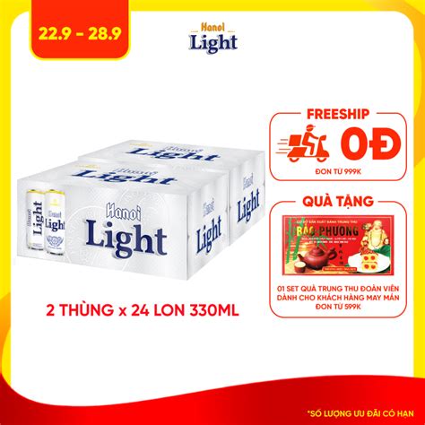 Combo Th Ng Bia Hanoi Light Th Ng Lon Ml Habeco