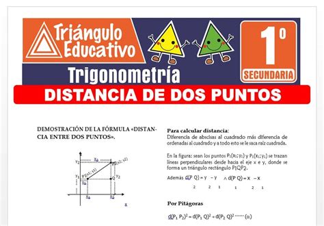 Distancia De Dos Puntos Para Primero De Secundaria Fichas Gratis