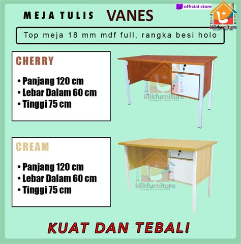 Meja Tulis Meja Kantor Meja Kerja Kaki Besi MTS VANES Official Pusat