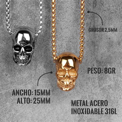 Collar Calavera Acero Inoxidable para Hombres en Wattaca Perú