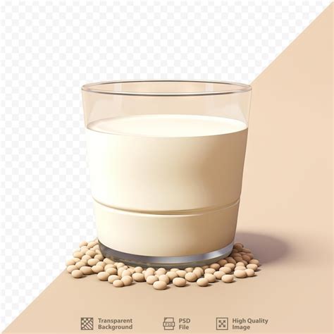 Premium PSD Transparent Background With Soy Milk