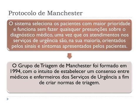 M Todo De Classifica O De Risco Pelo Protocolo De Manchester Ppt